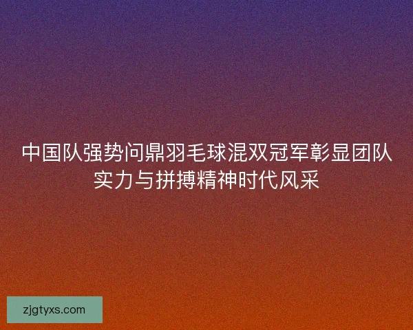 中国队强势问鼎羽毛球混双冠军彰显团队实力与拼搏精神时代风采